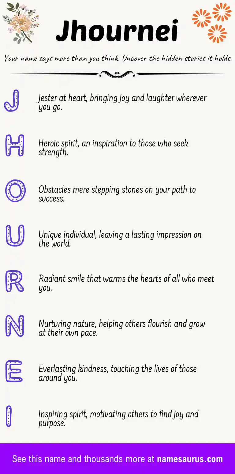 Acrostic poem about Jhournei.