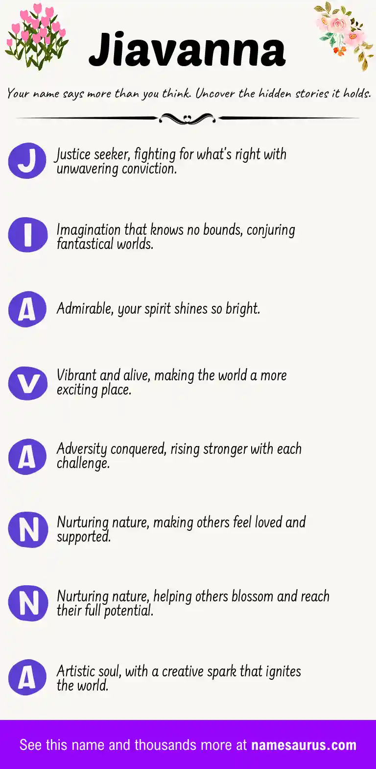 Acrostic poem about Jiavanna.