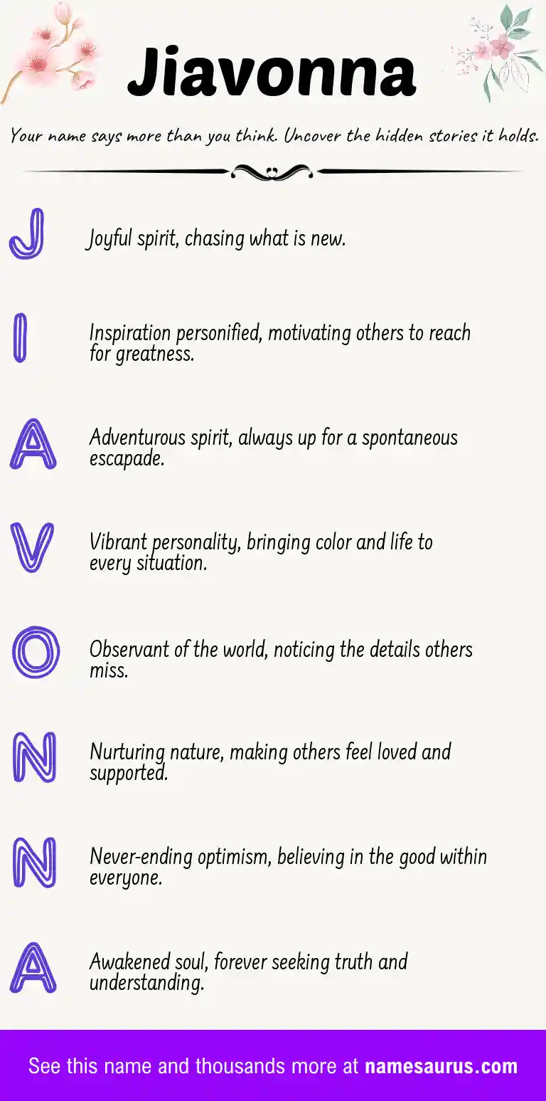 Acrostic poem about Jiavonna.