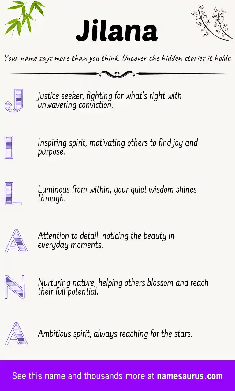 Acrostic poem about Jilana.