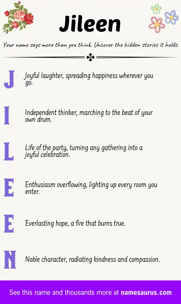 Acrostic poem about Jileen.