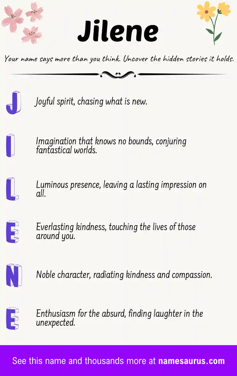 Acrostic poem about Jilene.