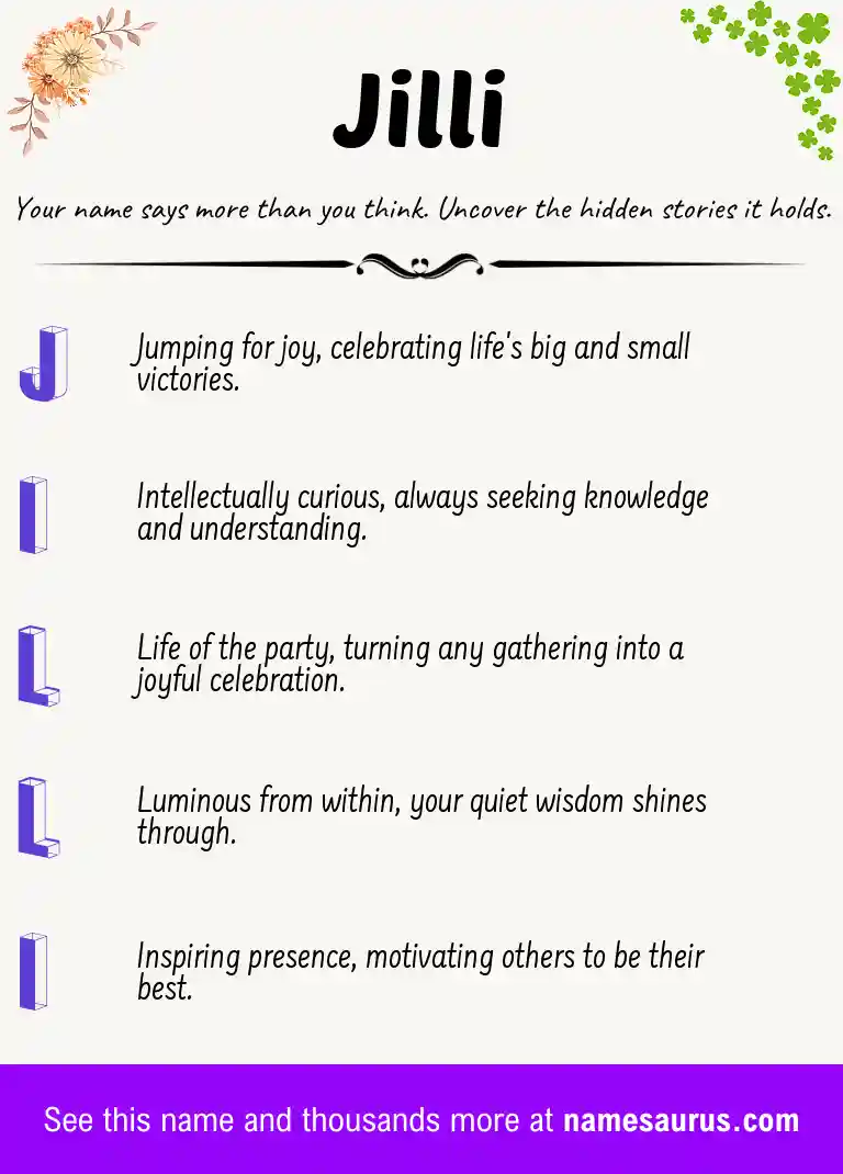 Acrostic poem about Jilli.
