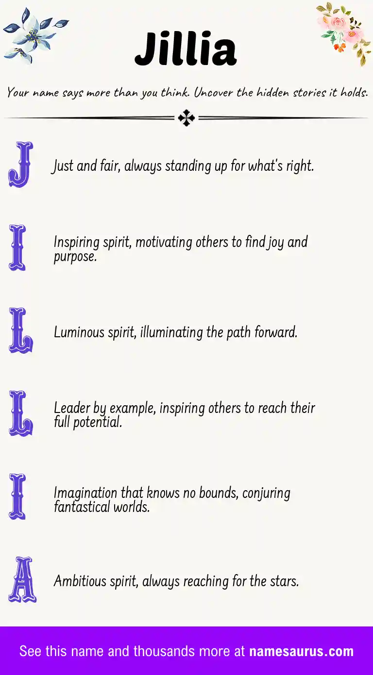Acrostic poem about Jillia.