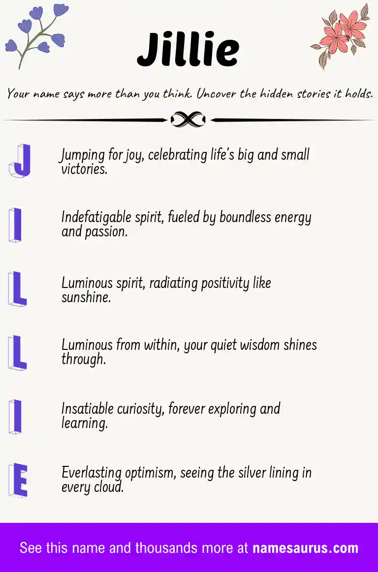 Acrostic poem about Jillie.