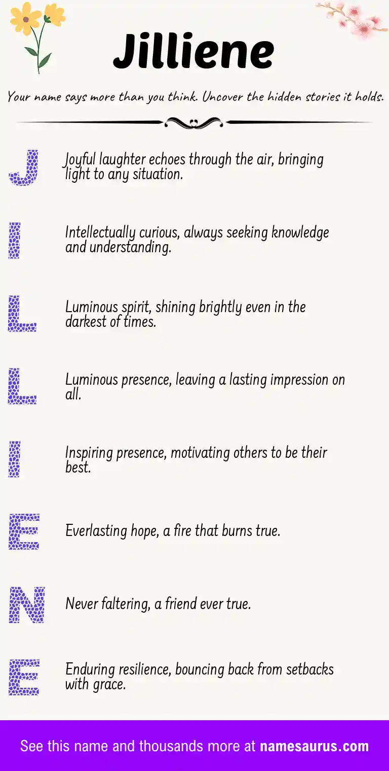 Acrostic poem about Jilliene.