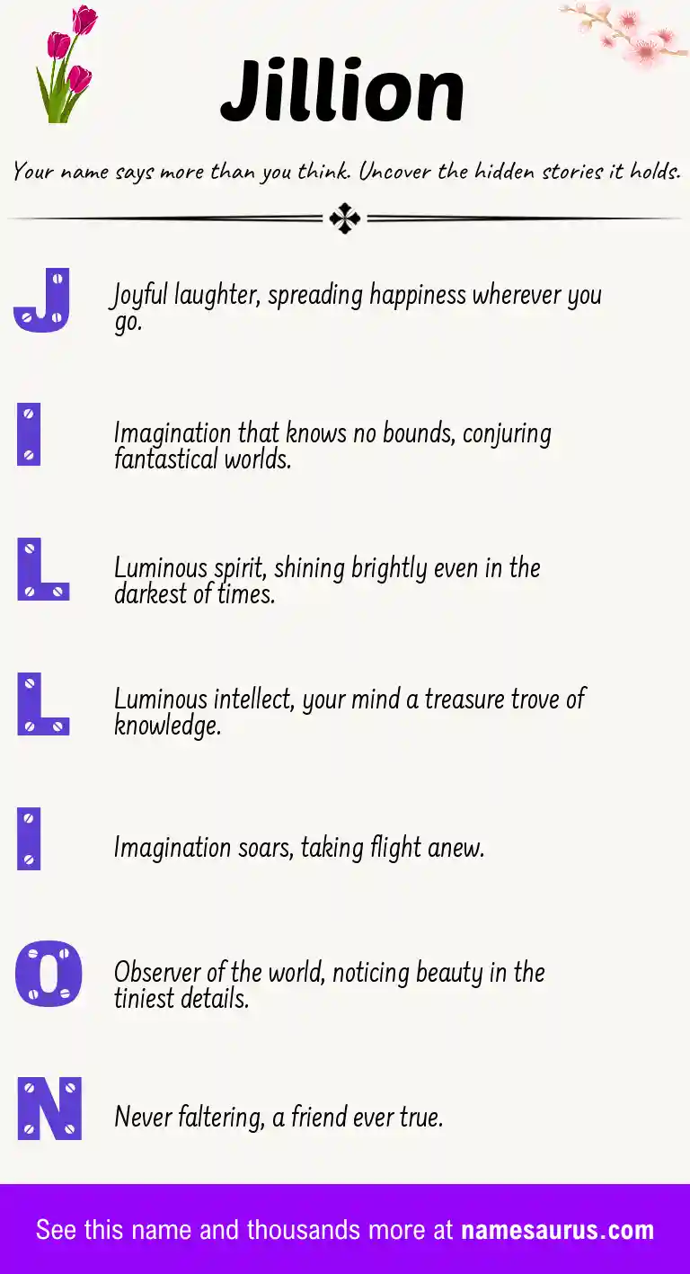 Acrostic poem about Jillion.