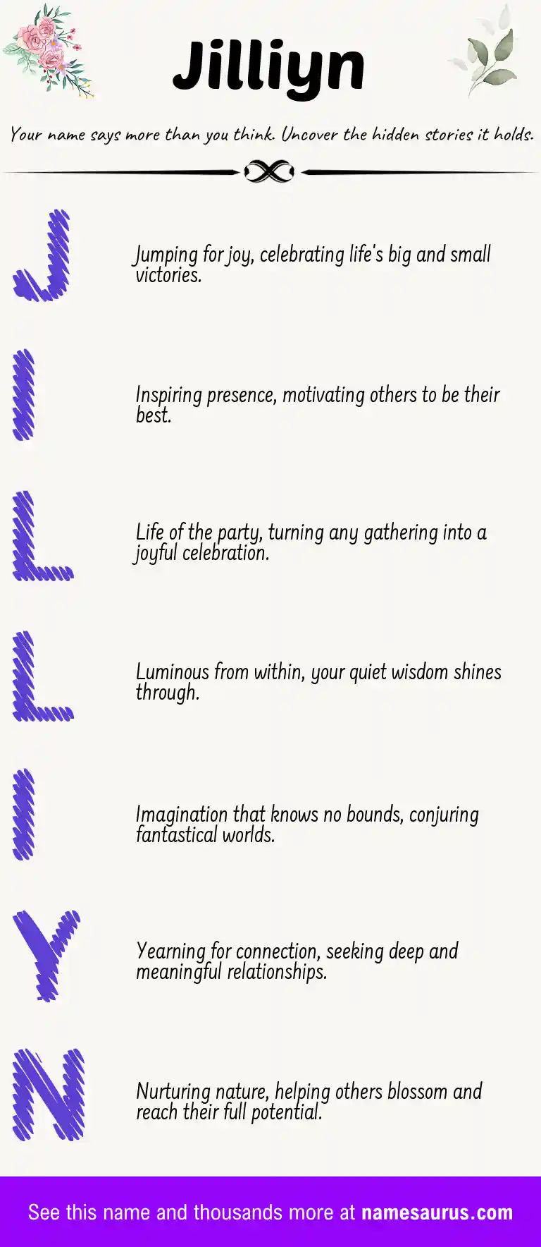 Acrostic poem about Jilliyn.