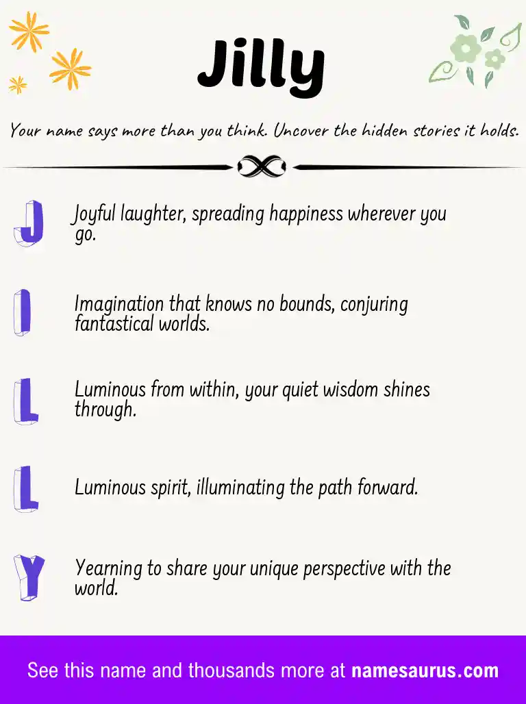 Acrostic poem about Jilly.