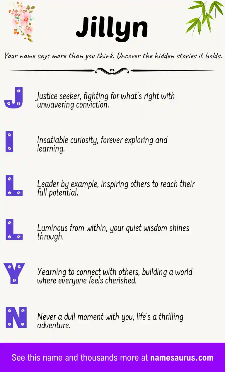 Acrostic poem about Jillyn.