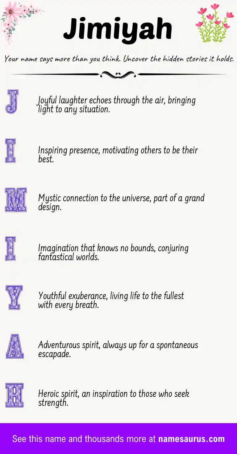 Acrostic poem about Jimiyah.