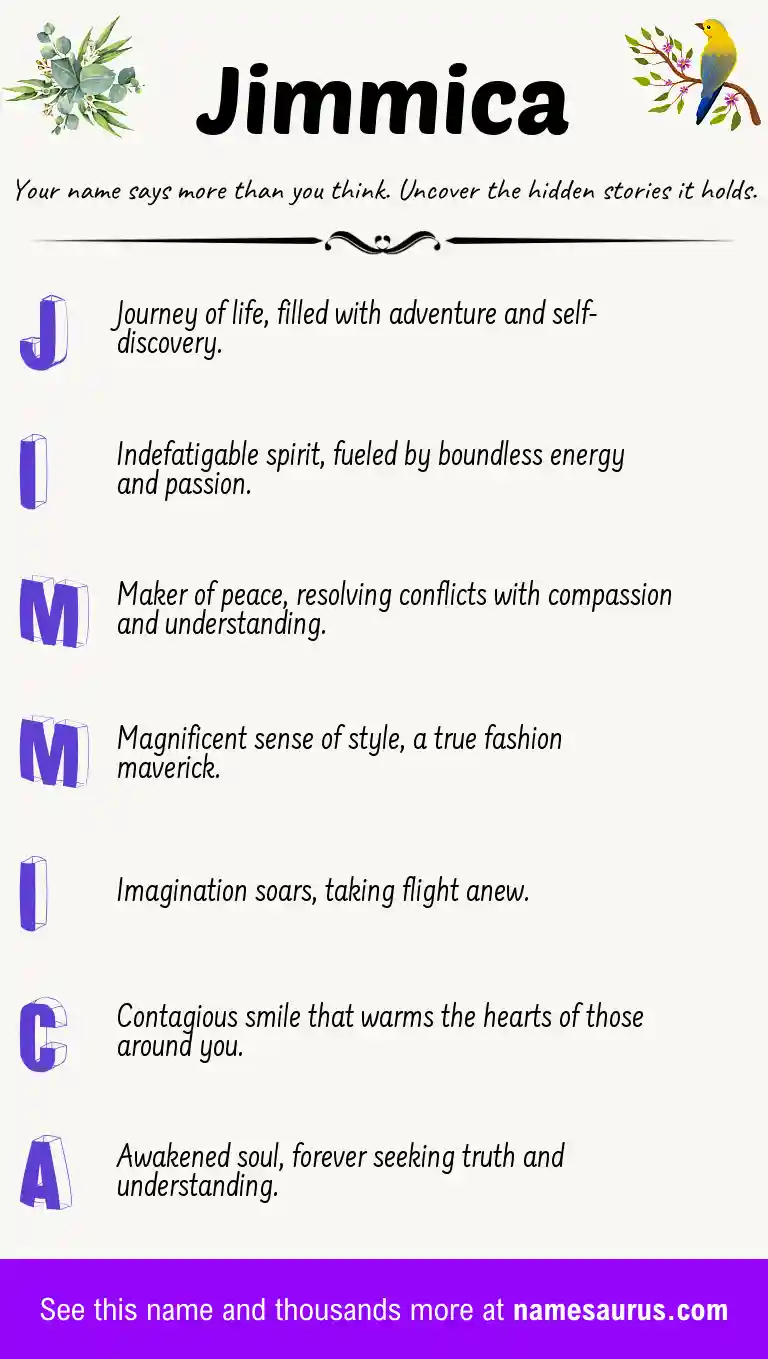 Acrostic poem about Jimmica.