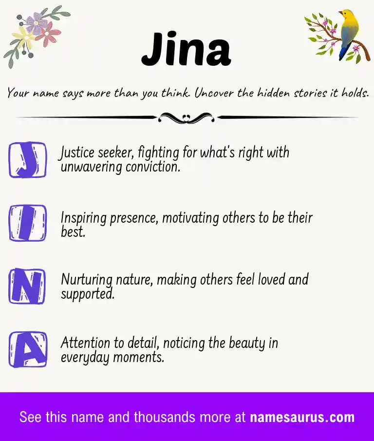 Acrostic poem about Jina.