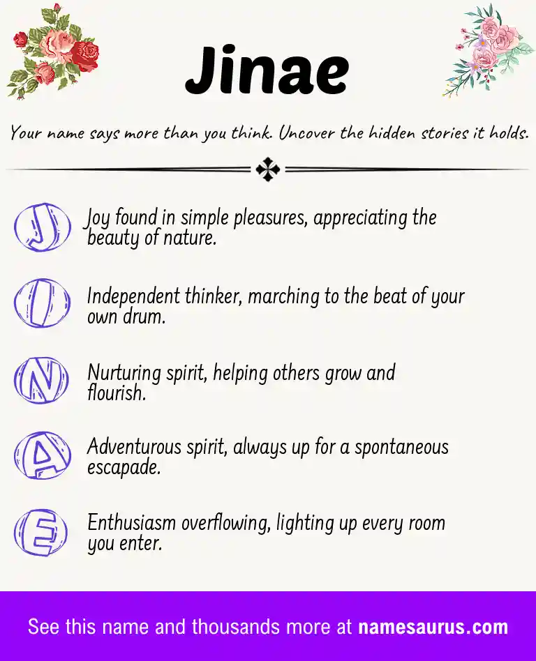 Acrostic poem about Jinae.