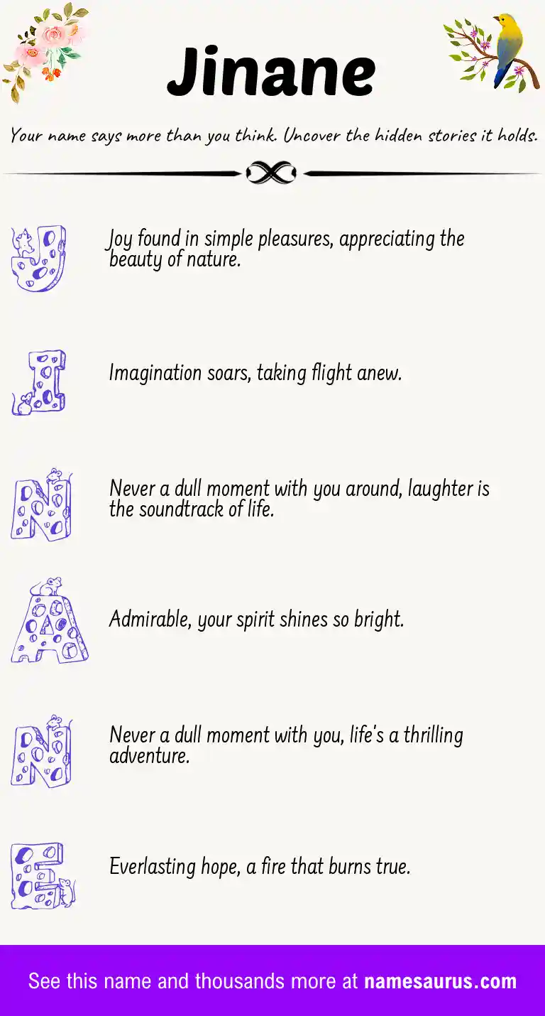Acrostic poem about Jinane.