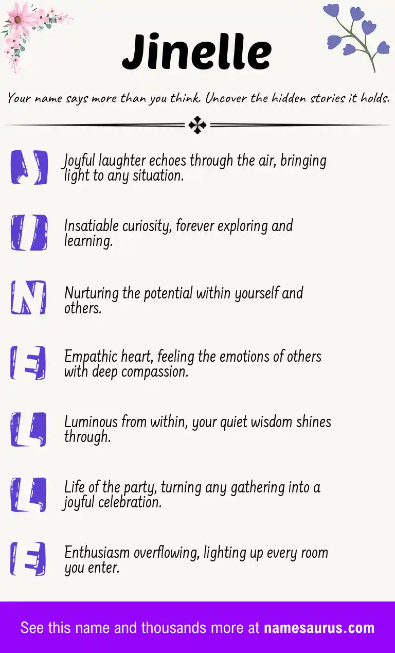 Acrostic poem about Jinelle.