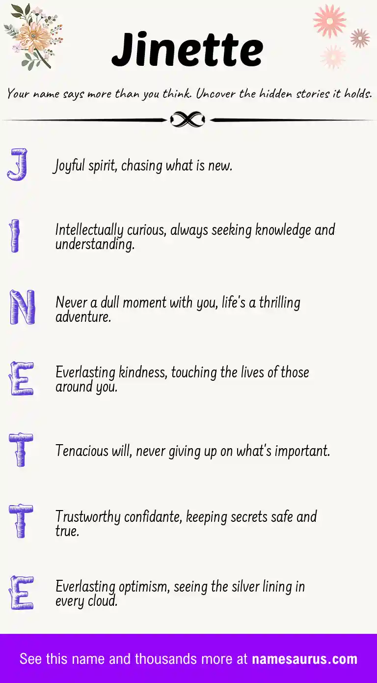 Acrostic poem about Jinette.