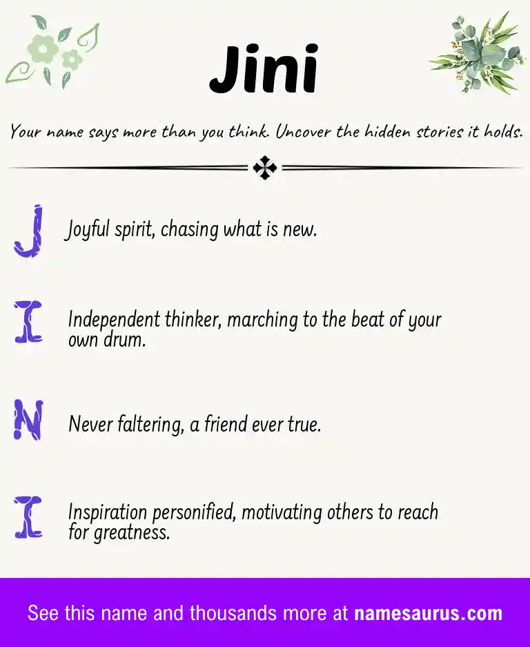 Acrostic poem about Jini.