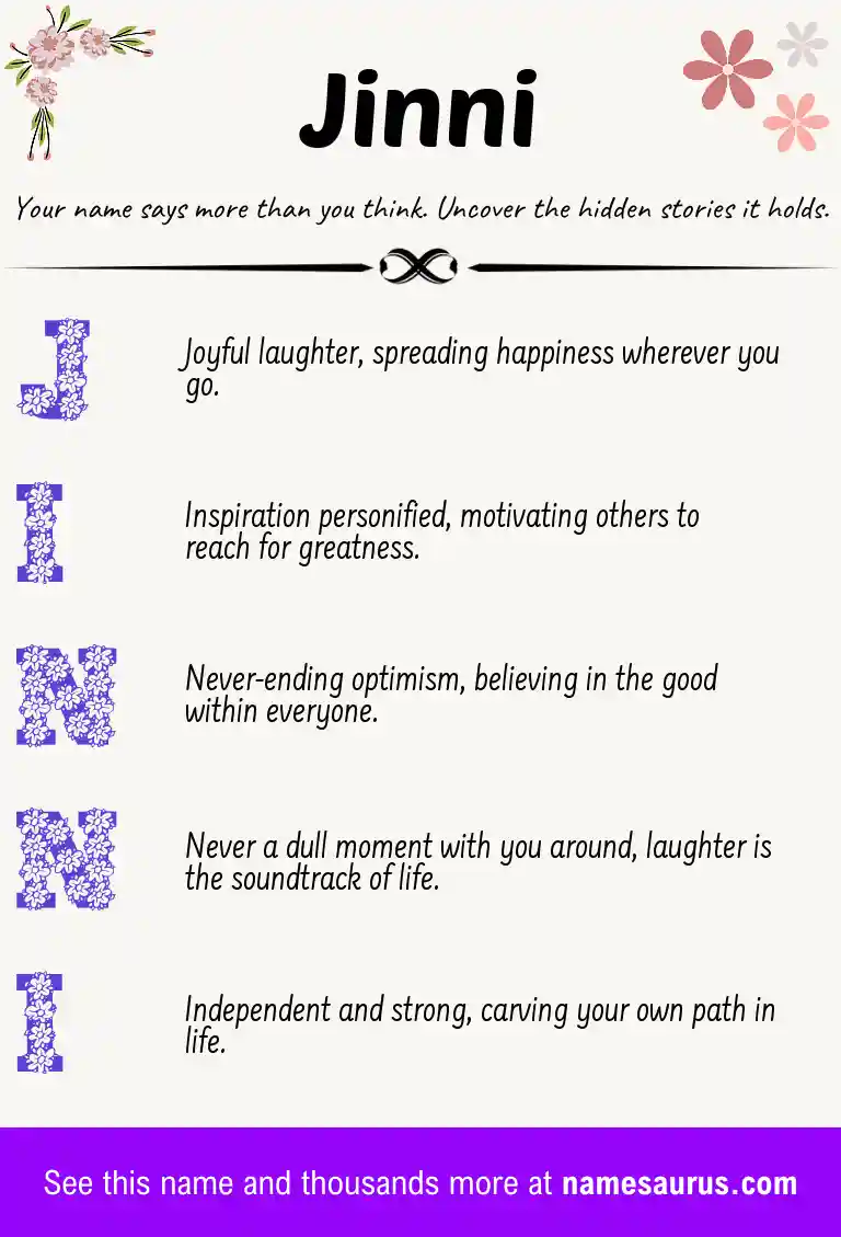 Acrostic poem about Jinni.