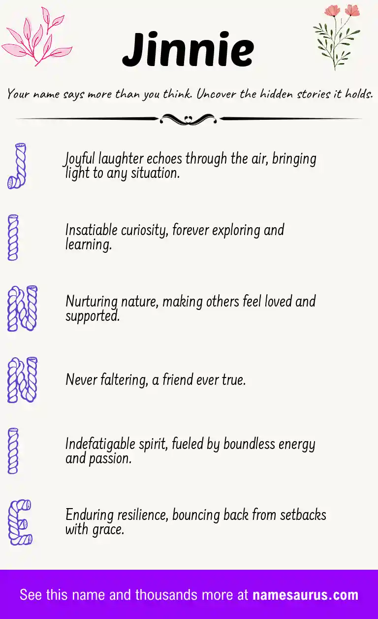 Acrostic poem about Jinnie.