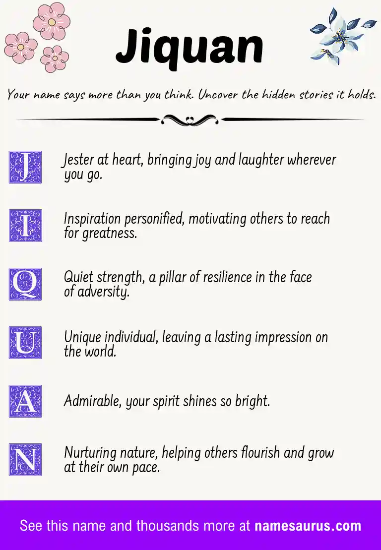 Acrostic poem about Jiquan.