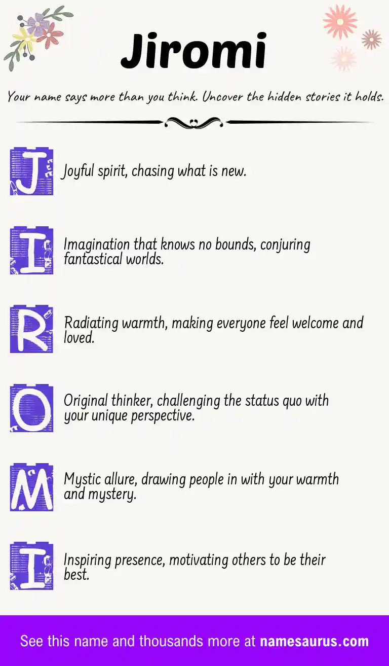 Acrostic poem about Jiromi.