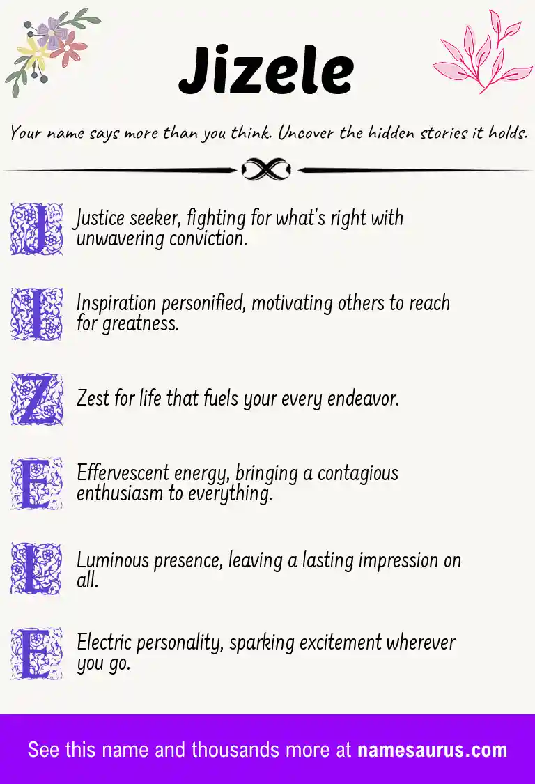 Acrostic poem about Jizele.