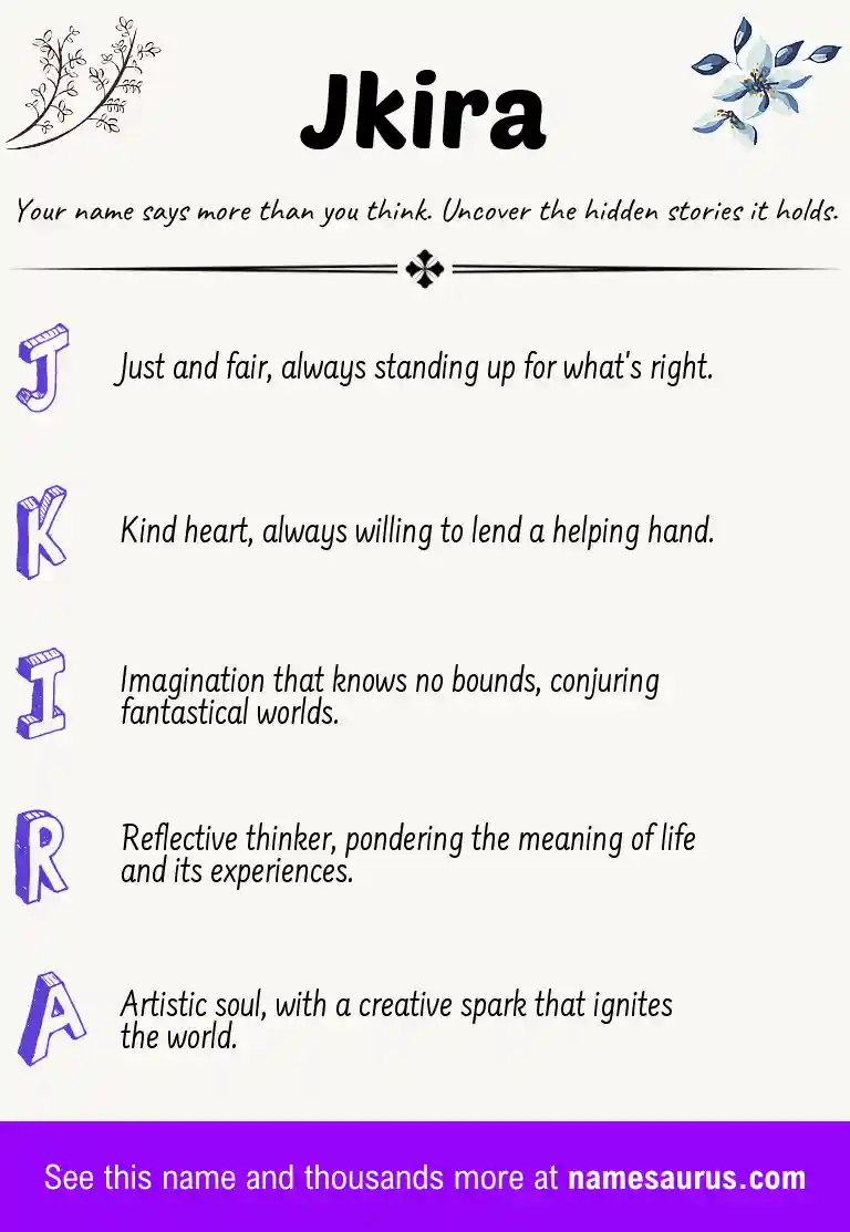 Acrostic poem about Jkira.