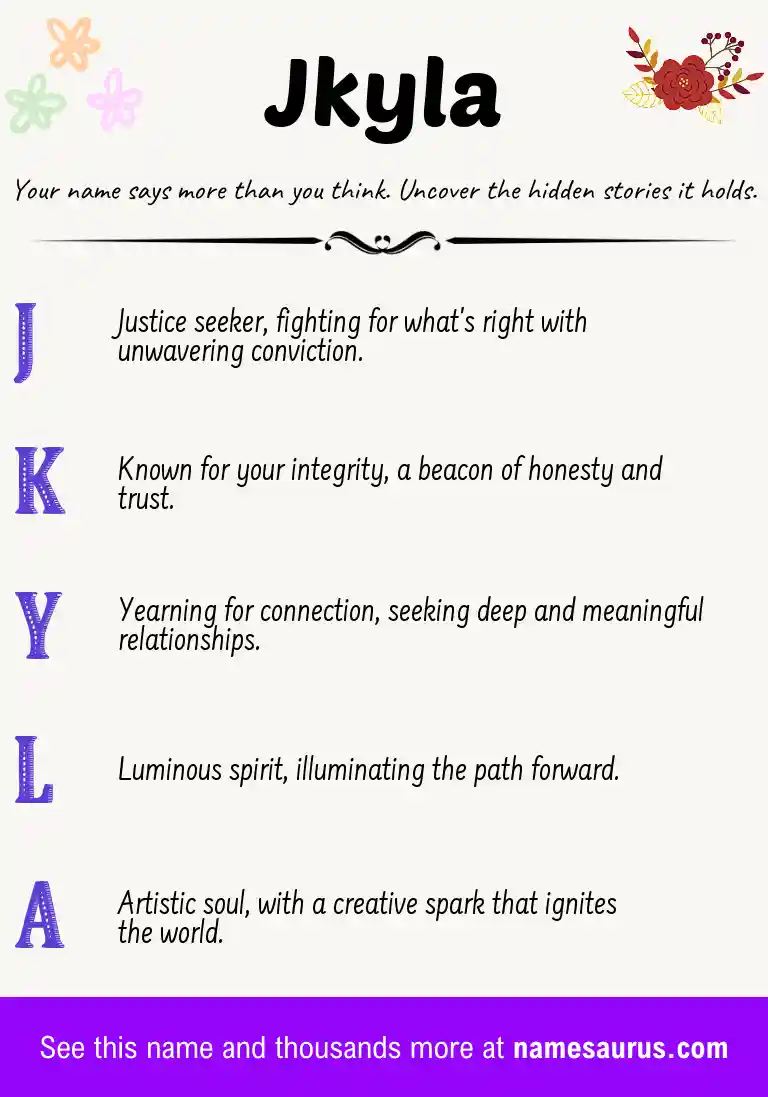 Acrostic poem about Jkyla.
