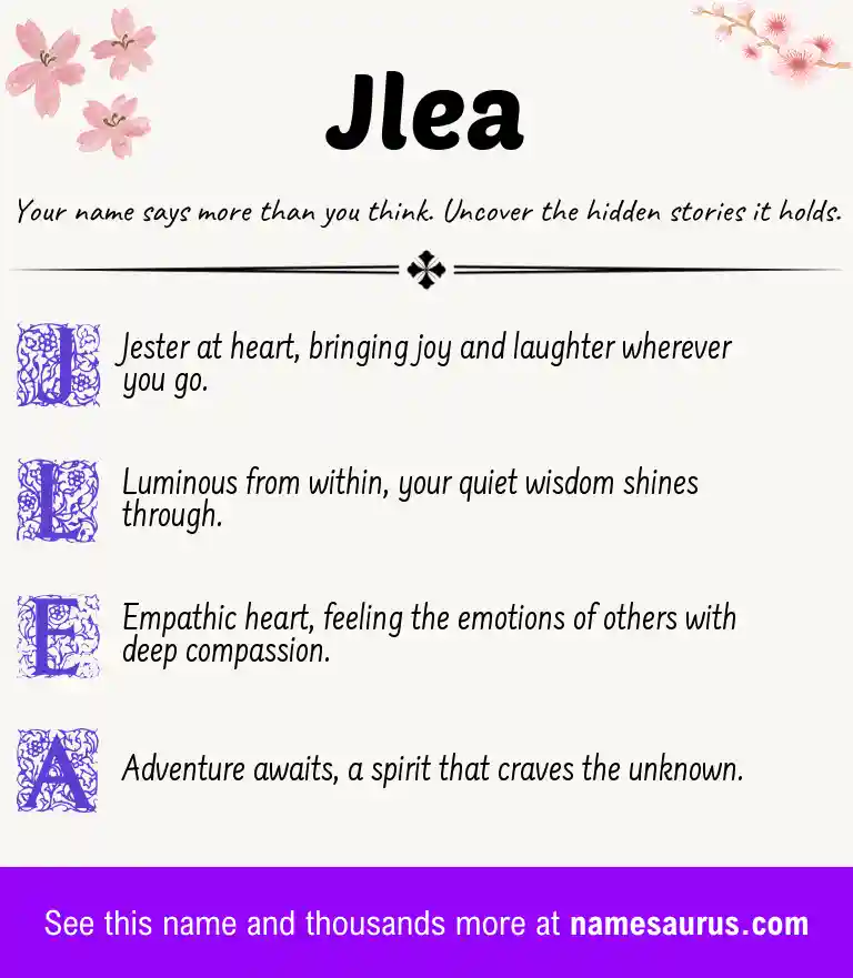 Acrostic poem about Jlea.
