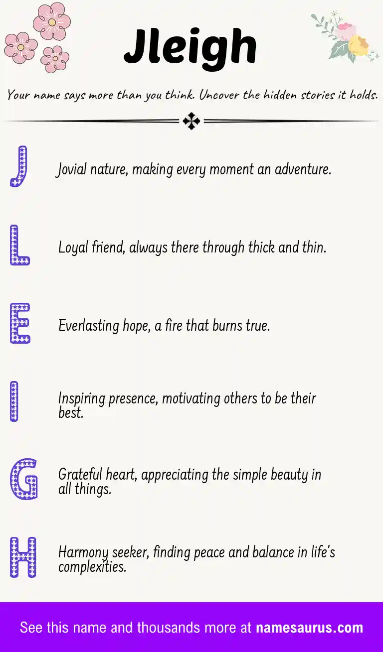 Acrostic poem about Jleigh.