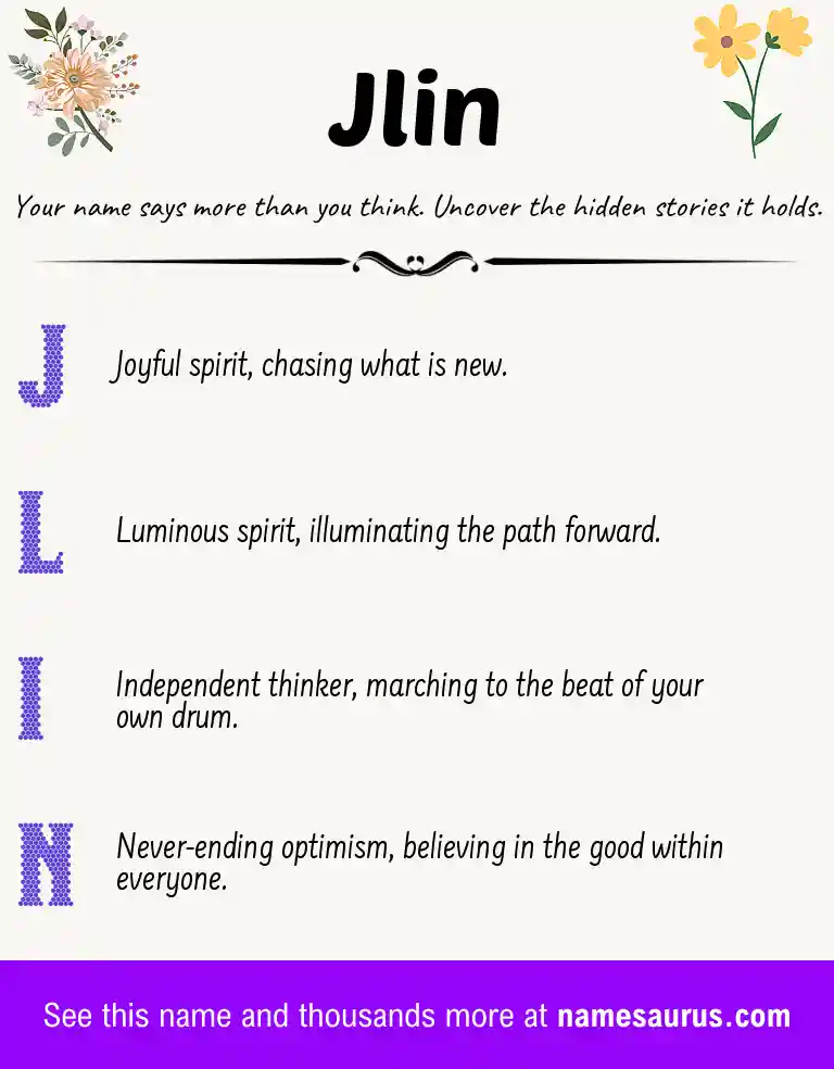 Acrostic poem about Jlin.