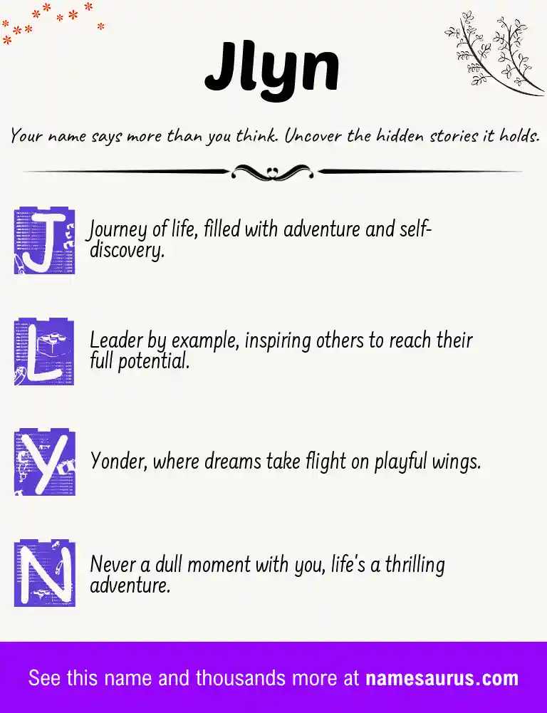 Acrostic poem about Jlyn.