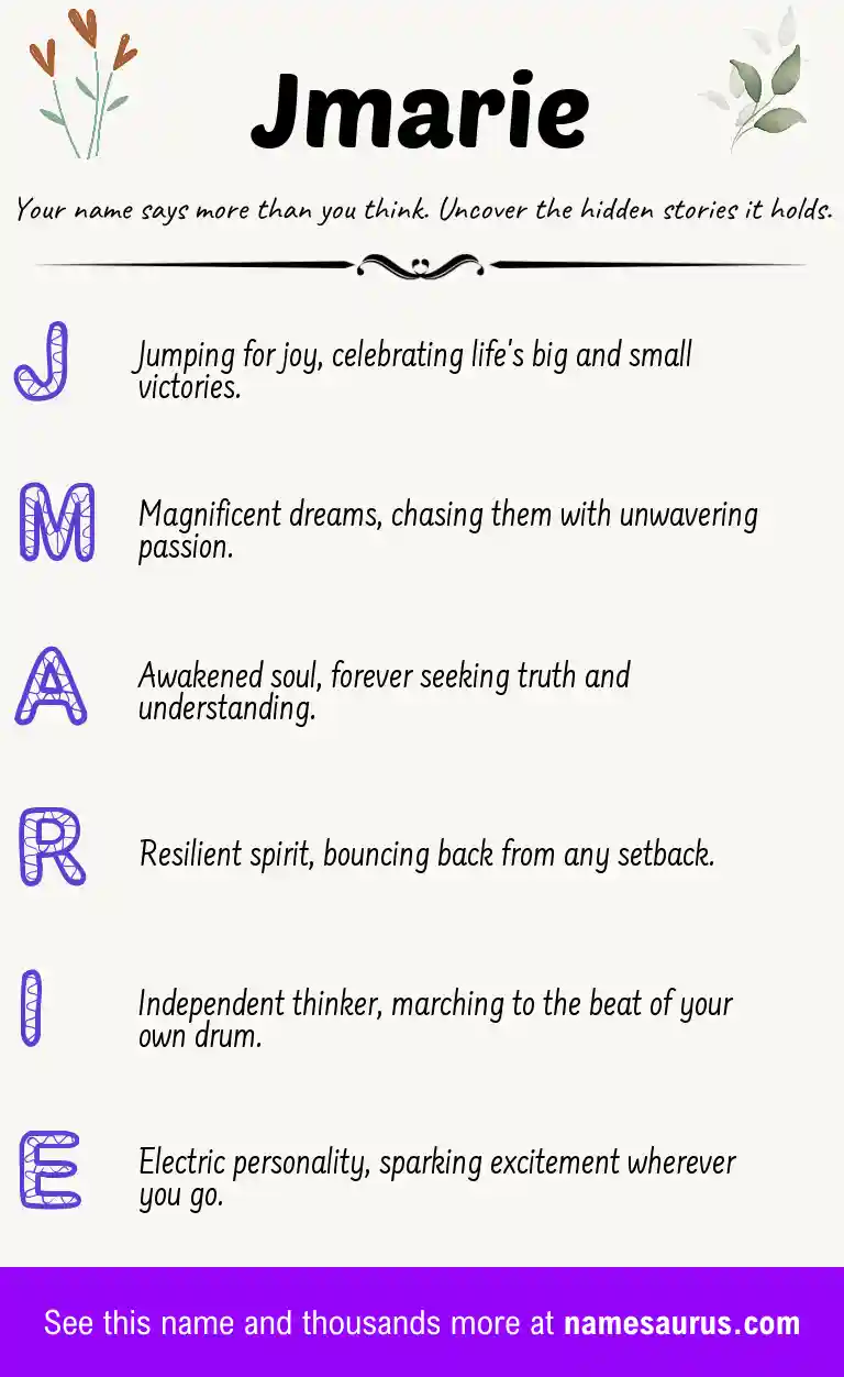 Acrostic poem about Jmarie.