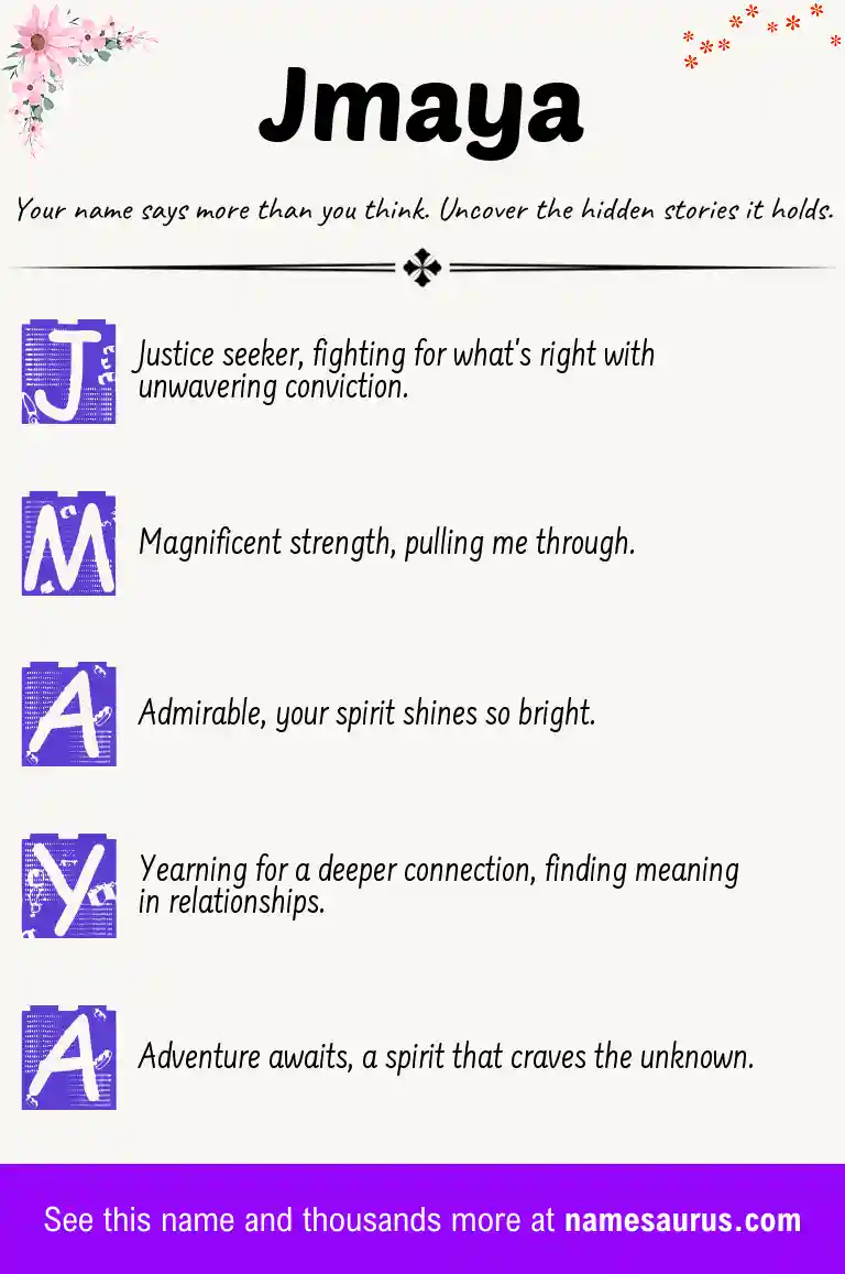 Acrostic poem about Jmaya.