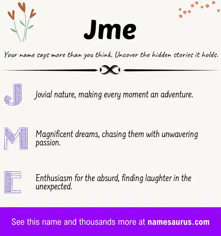 Acrostic poem about Jme.
