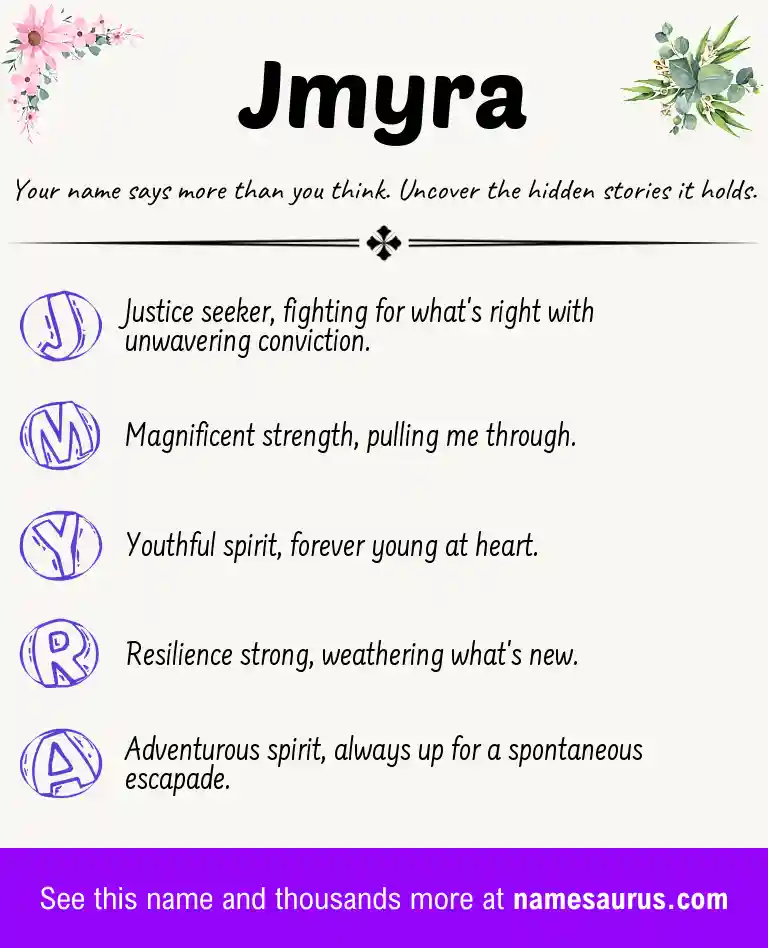 Acrostic poem about Jmyra.