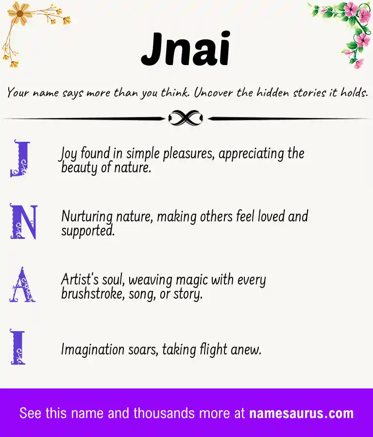 Acrostic poem about Jnai.