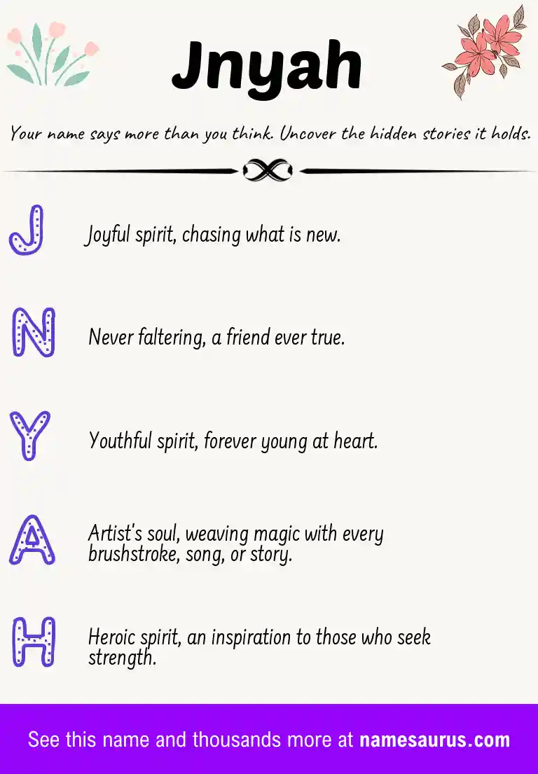 Acrostic poem about Jnyah.