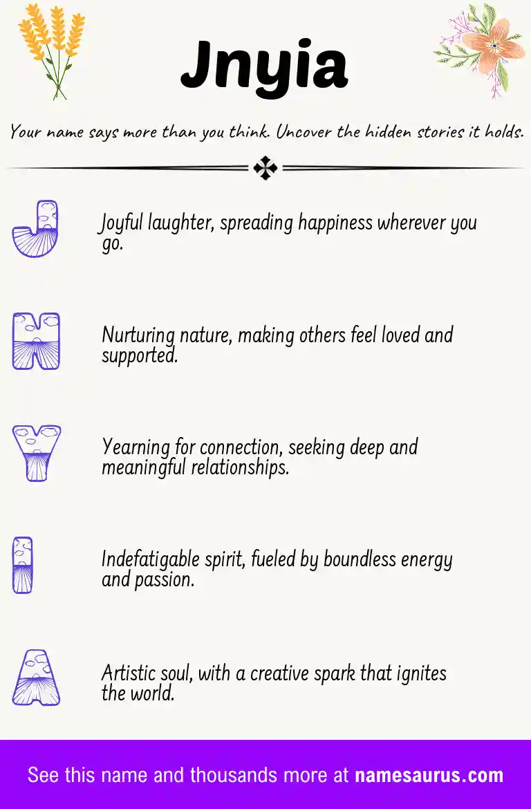 Acrostic poem about Jnyia.