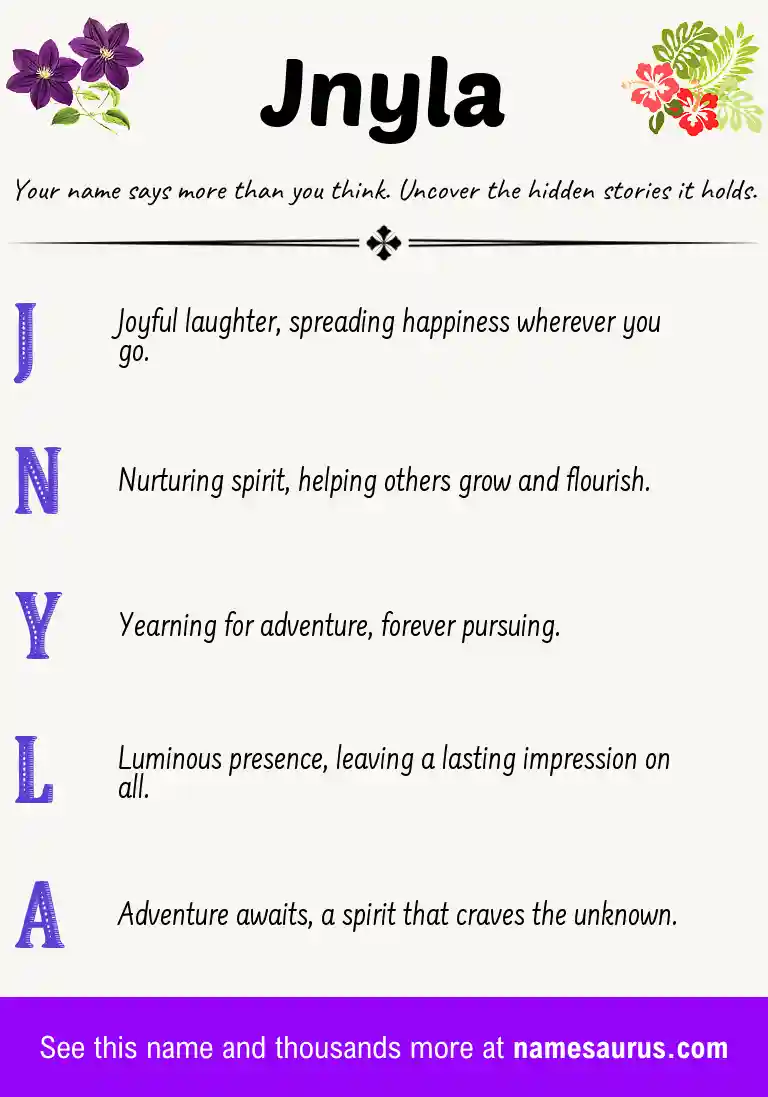 Acrostic poem about Jnyla.