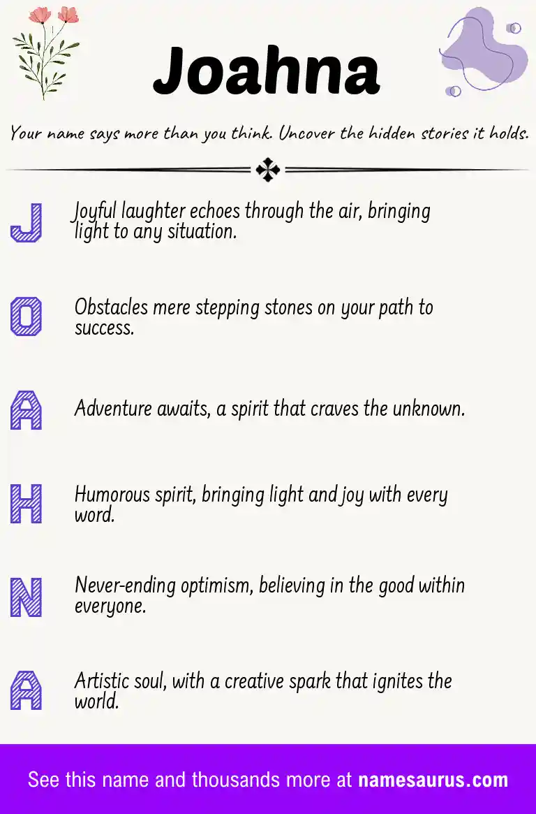 Acrostic poem about Joahna.