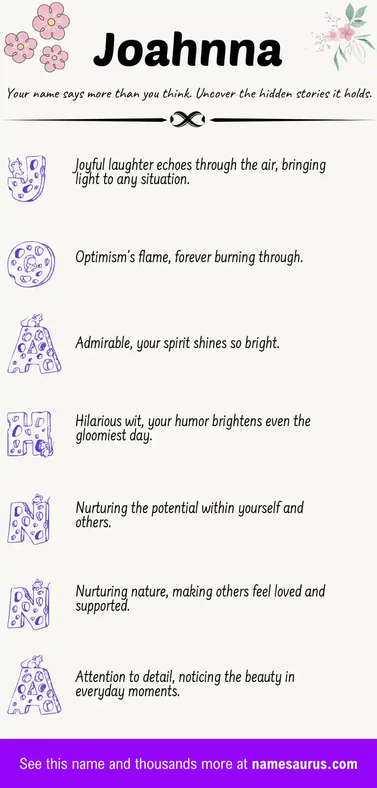 Acrostic poem about Joahnna.
