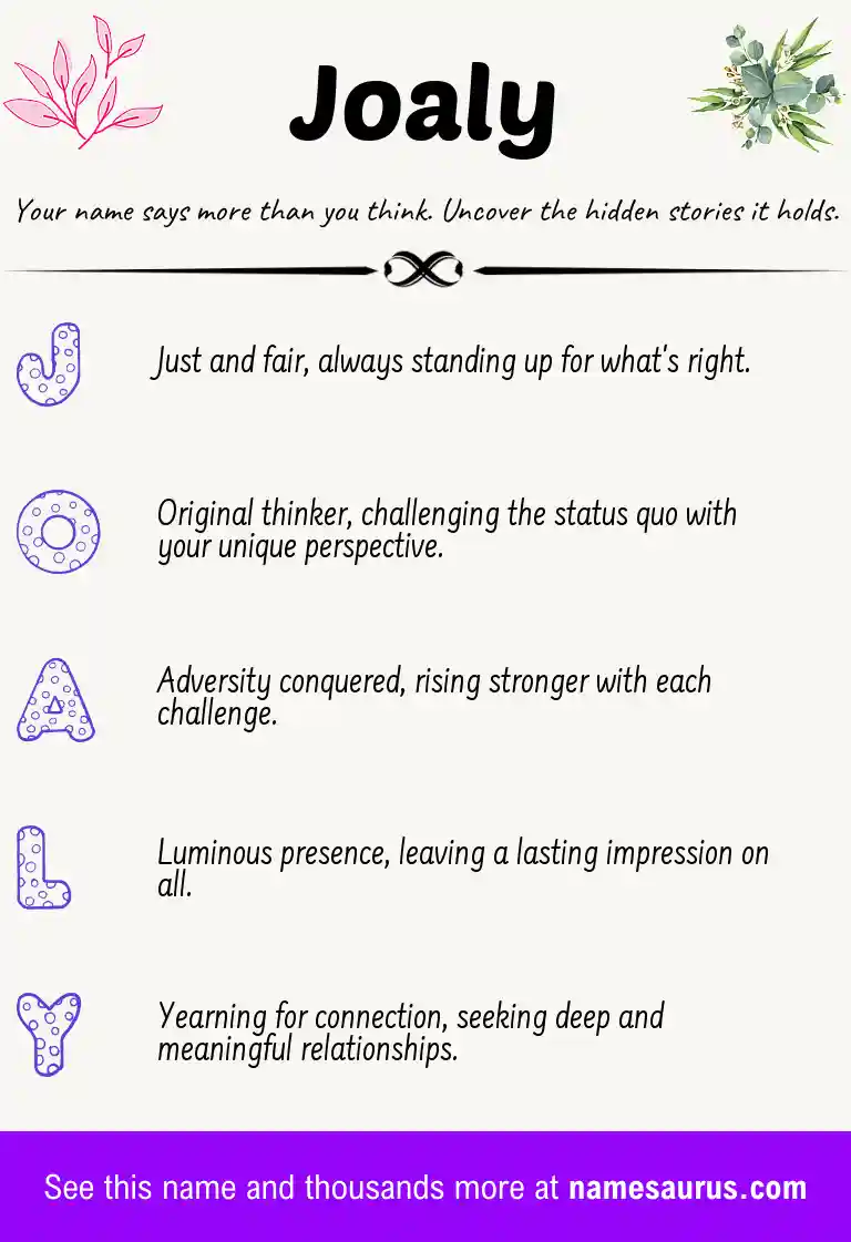 Acrostic poem about Joaly.