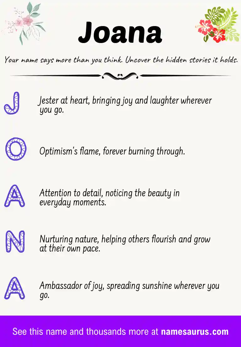 Acrostic poem about Joana.