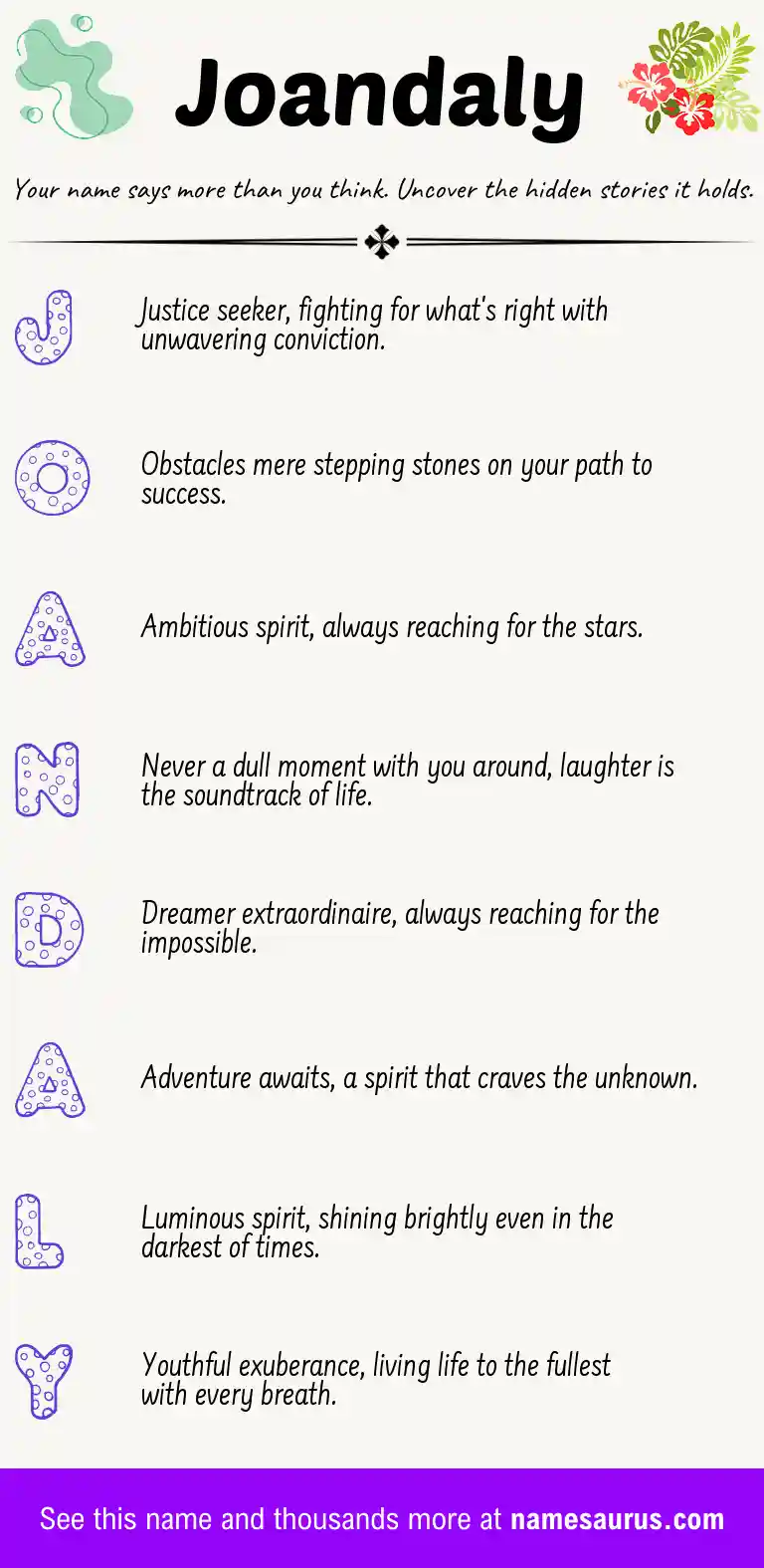 Acrostic poem about Joandaly.