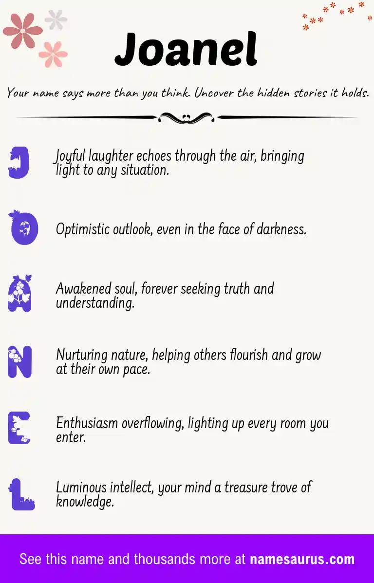Acrostic poem about Joanel.