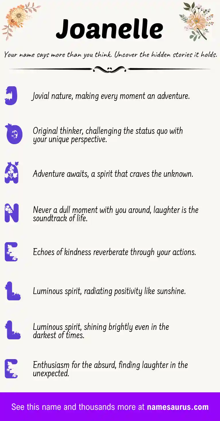 Acrostic poem about Joanelle.