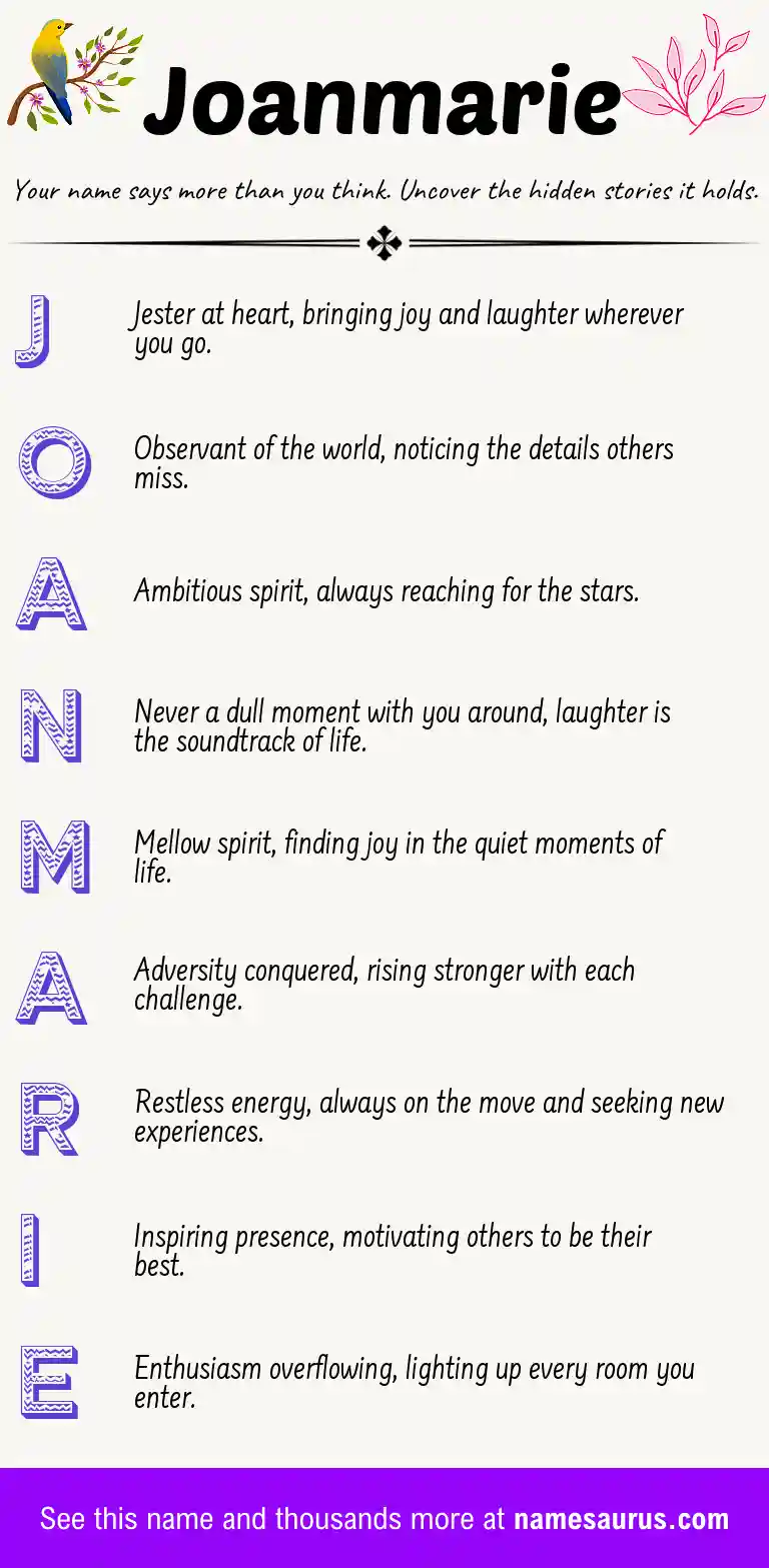 Acrostic poem about Joanmarie.
