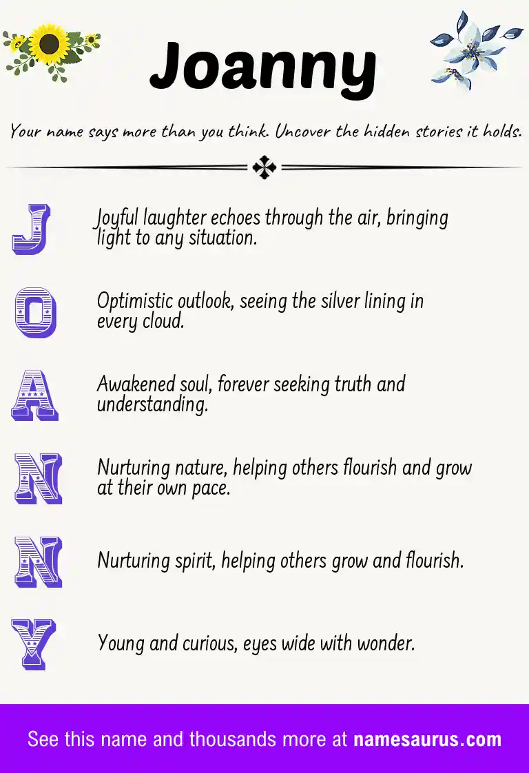 Acrostic poem about Joanny.